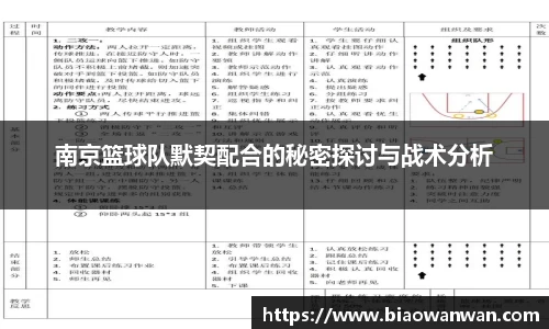 南京篮球队默契配合的秘密探讨与战术分析
